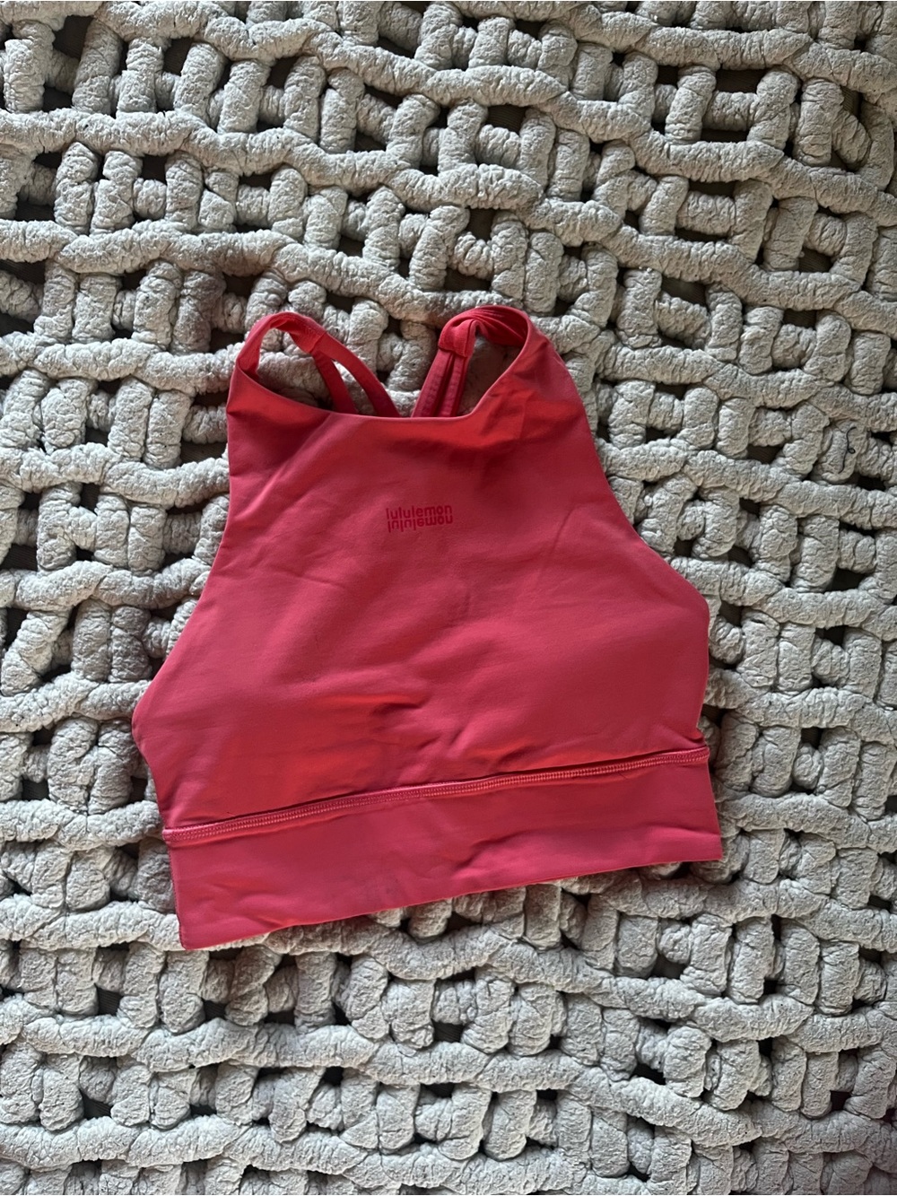 lululemon athletica High-Neck Swim Bikini Top — Coral Red
